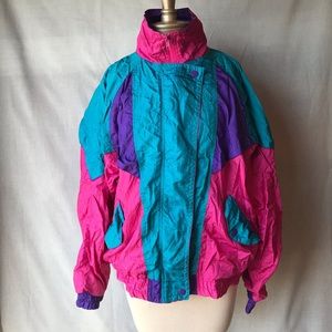 Vintage color clock windbreaker 1980’s size large